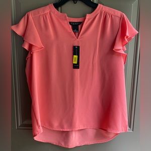 NWT Investments Petites Flutter Sleeve Blouse size PS